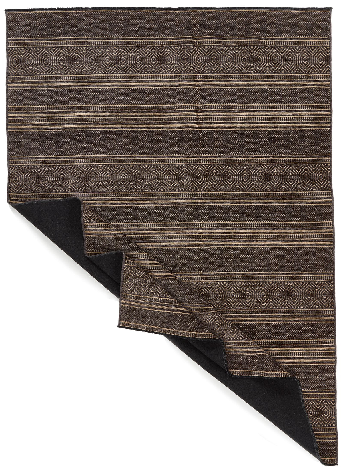 7x9 Black and Light Brown Modern Contemporary Rug