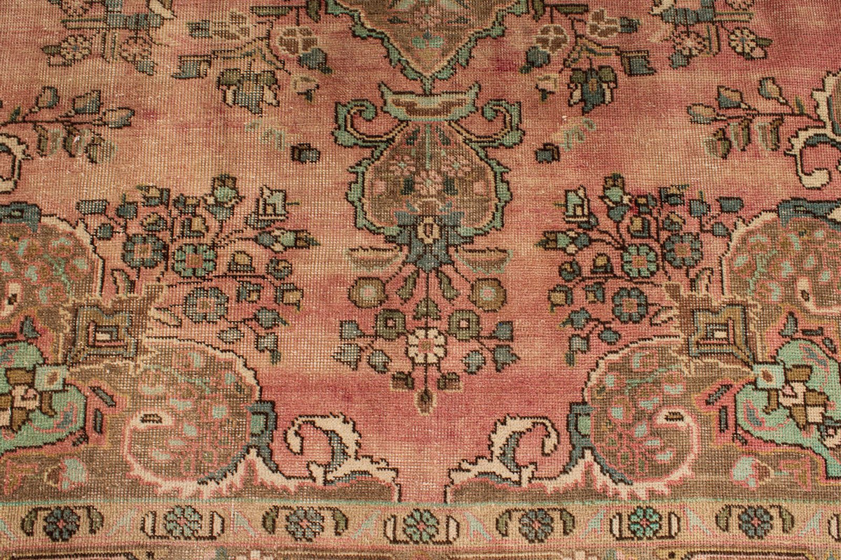 6x9 Rose and Multicolor Turkish Overdyed Rug