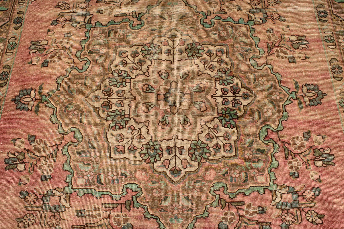 6x9 Rose and Multicolor Turkish Overdyed Rug