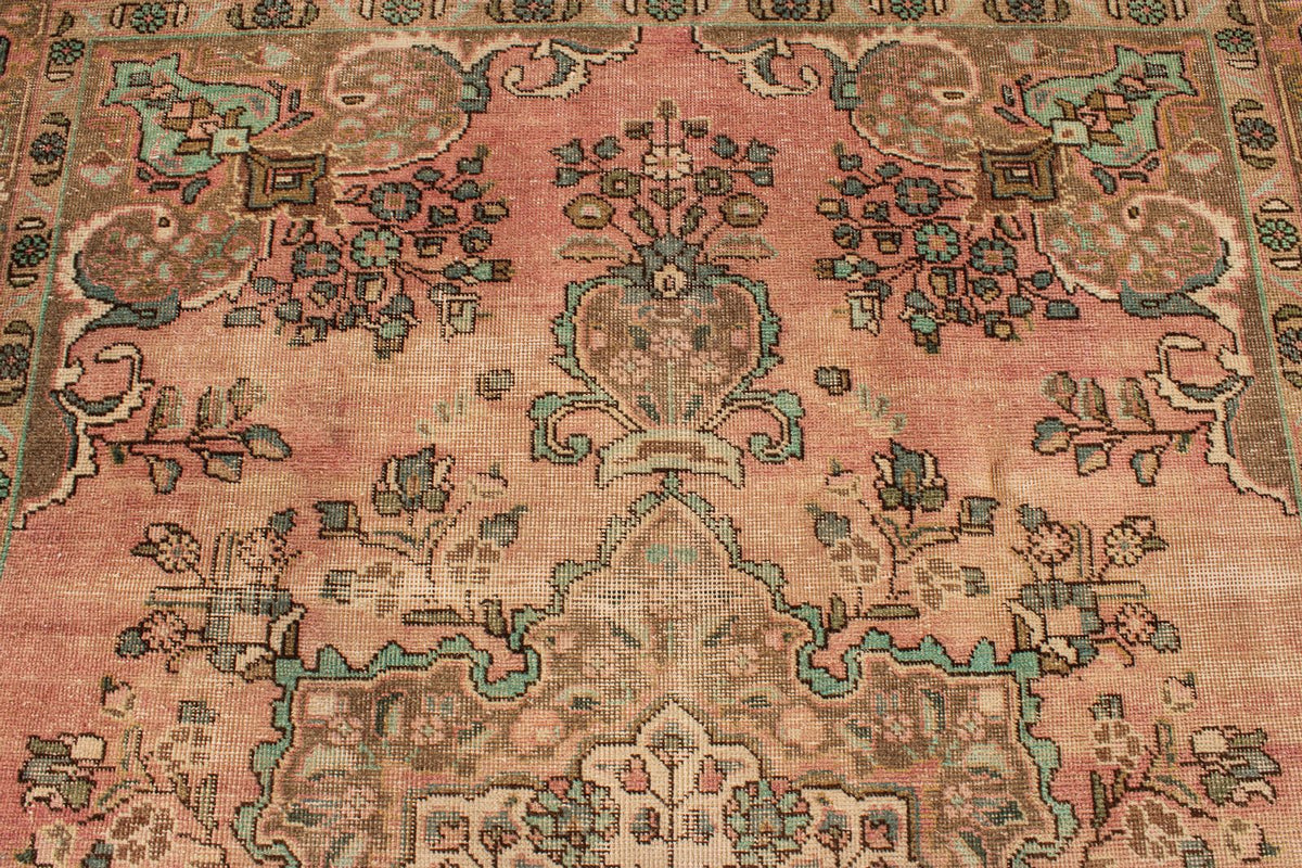 6x9 Rose and Multicolor Turkish Overdyed Rug