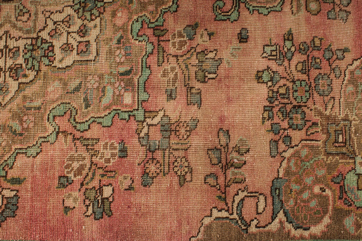 6x9 Rose and Multicolor Turkish Overdyed Rug