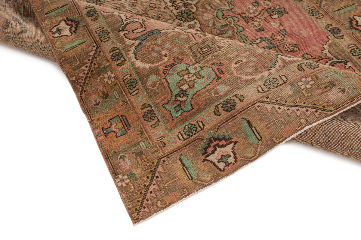 6x9 Rose and Multicolor Turkish Overdyed Rug