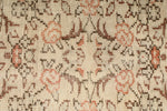 6x9 Ivory and Peach Turkish Overdyed Rug