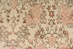 6x9 Ivory and Peach Turkish Overdyed Rug