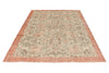 6x9 Ivory and Peach Turkish Overdyed Rug