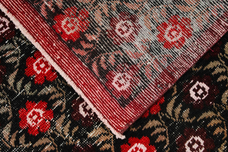 6x9 Dark Brown and Red Turkish Anatolian Rug