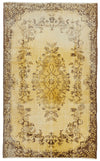 6x9 Yellow and Brown Turkish Overdyed Rug