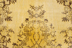 6x9 Yellow and Brown Turkish Overdyed Rug