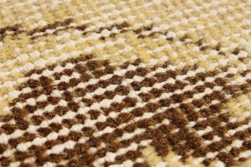 6x9 Yellow and Brown Turkish Overdyed Rug