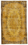 6x9 Mustard and Brown Turkish Overdyed Rug