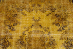 6x9 Mustard and Brown Turkish Overdyed Rug