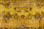 6x9 Mustard and Brown Turkish Overdyed Rug