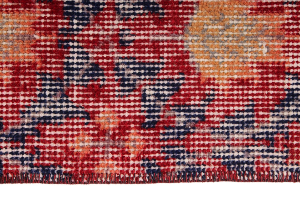 6x9 Dark Red and Multicolor Turkish Anatolian Rug