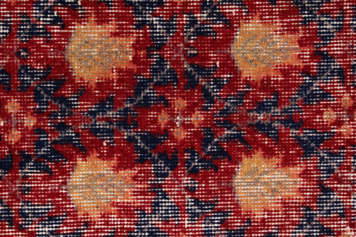 6x9 Dark Red and Multicolor Turkish Anatolian Rug