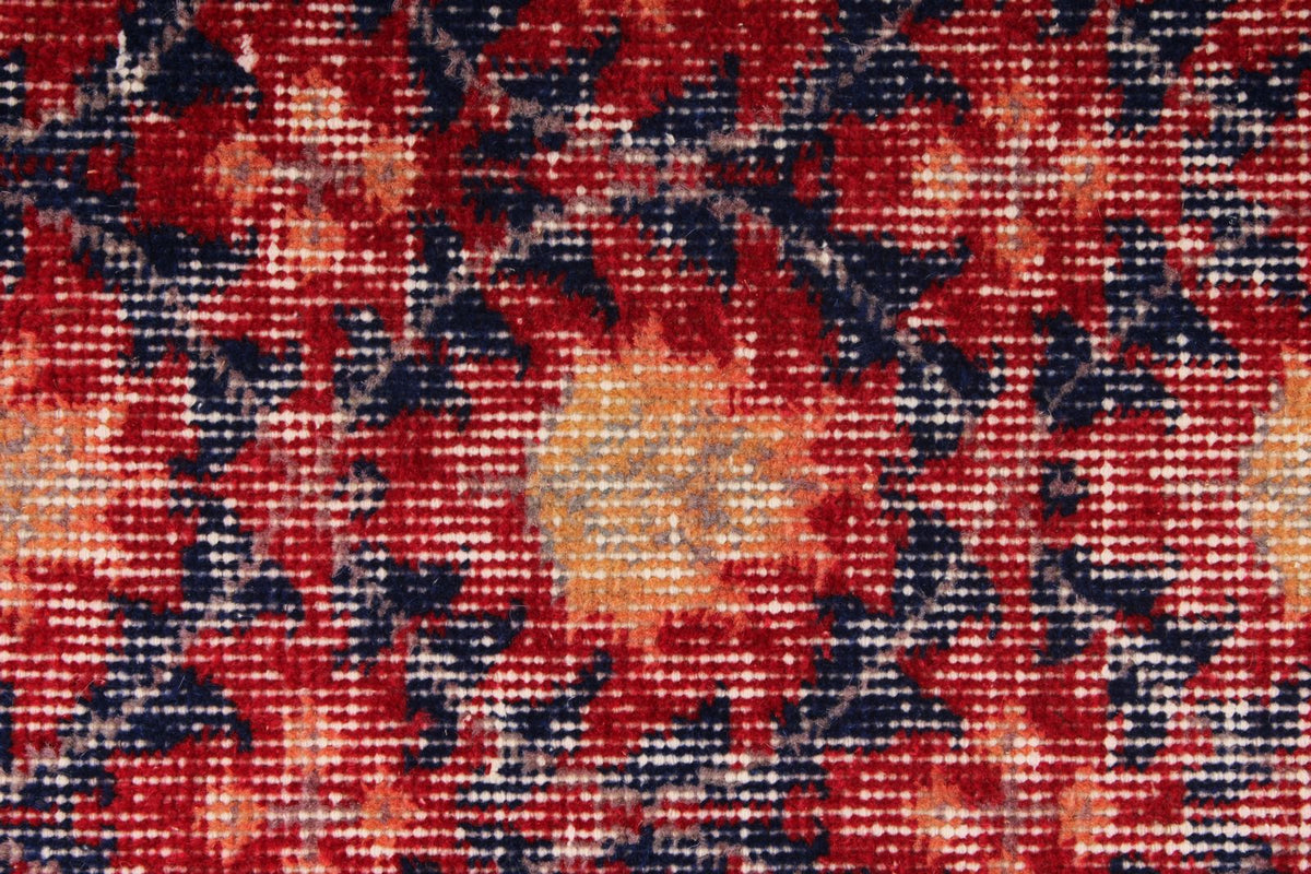 6x9 Dark Red and Multicolor Turkish Anatolian Rug