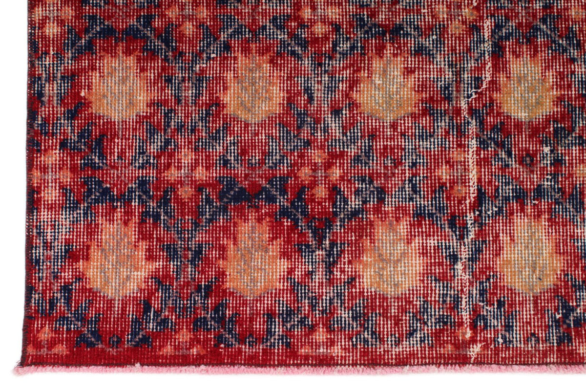 6x9 Dark Red and Multicolor Turkish Anatolian Rug