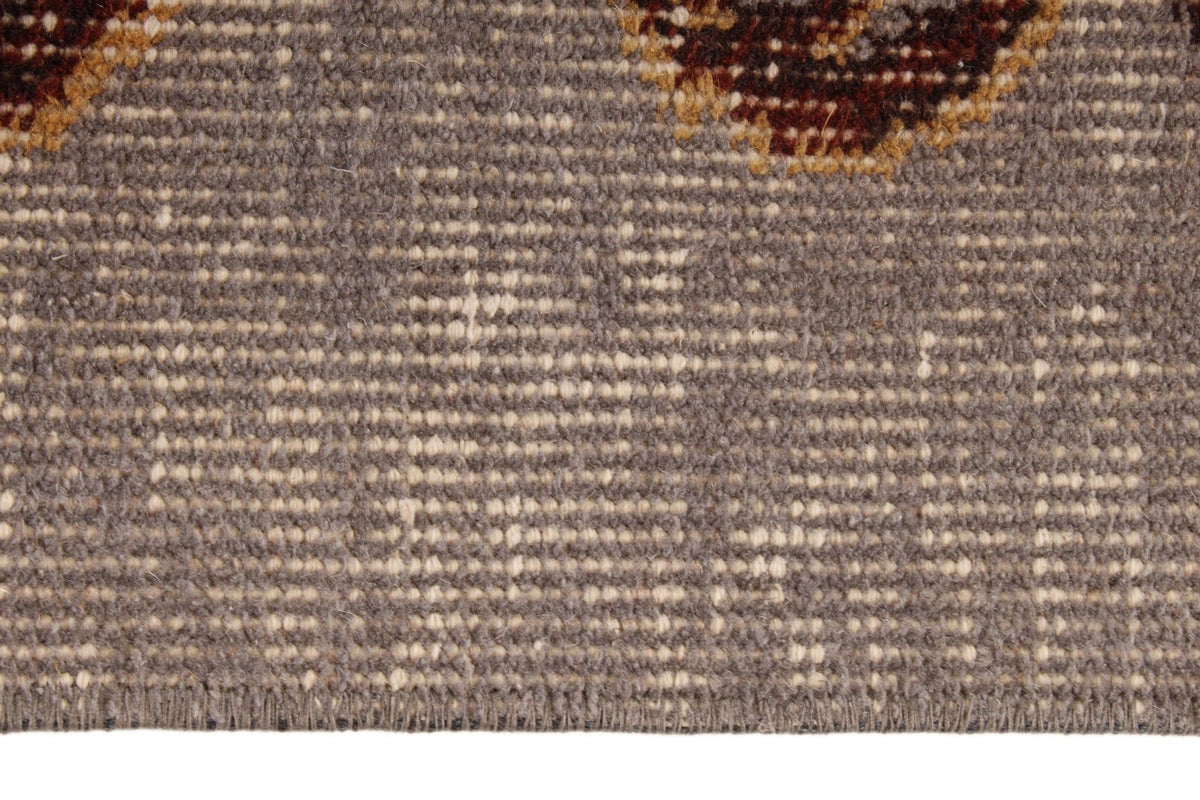 6x9 Ivory and Multicolor Anatolian Turkish Tribal Rug