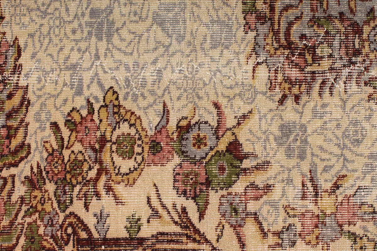 6x9 Ivory and Multicolor Anatolian Turkish Tribal Rug
