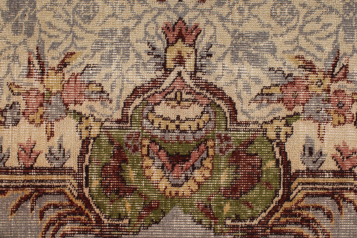 6x9 Ivory and Multicolor Anatolian Turkish Tribal Rug