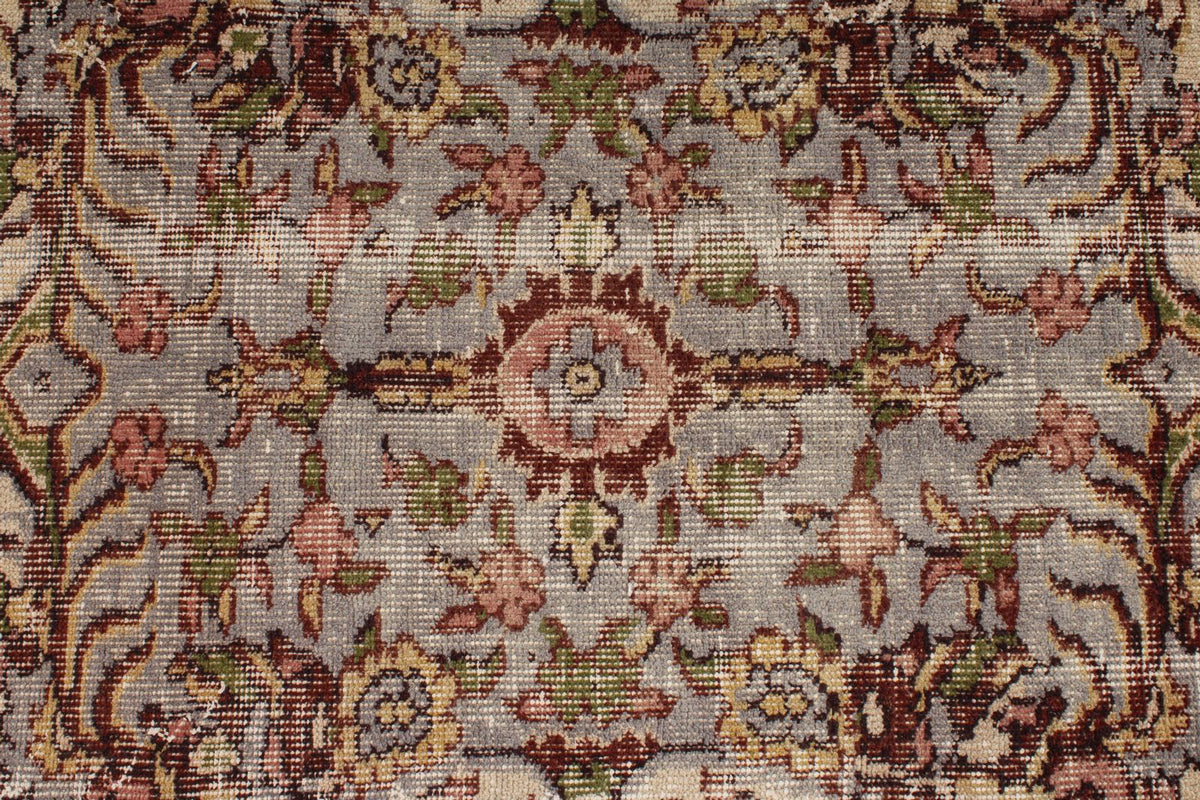 6x9 Ivory and Multicolor Anatolian Turkish Tribal Rug