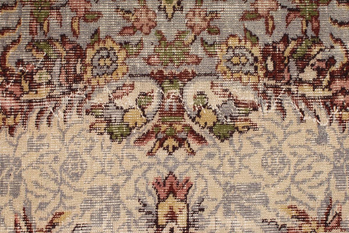 6x9 Ivory and Multicolor Anatolian Turkish Tribal Rug
