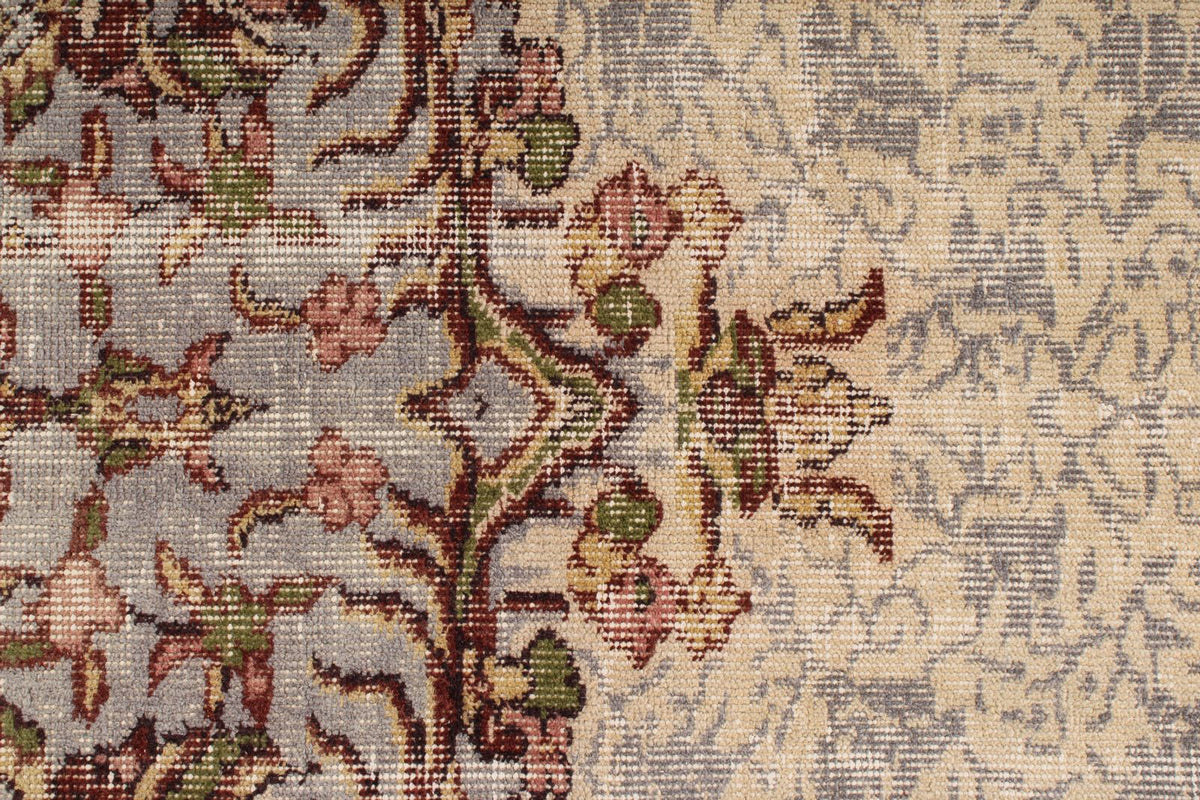 6x9 Ivory and Multicolor Anatolian Turkish Tribal Rug