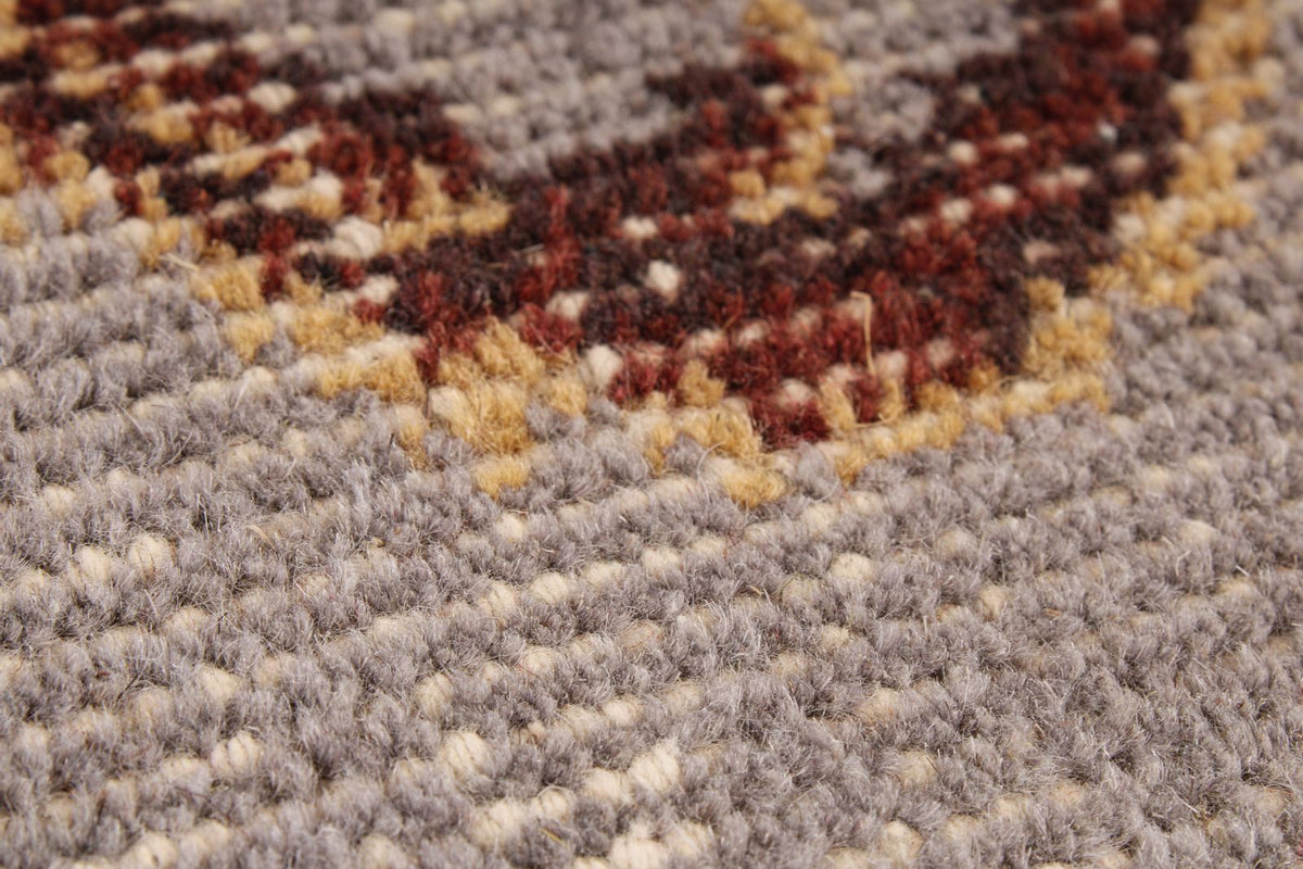 6x9 Ivory and Multicolor Anatolian Turkish Tribal Rug