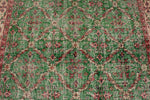 6x9 Green and Multicolor Turkish Anatolian Rug