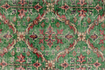 6x9 Green and Multicolor Turkish Anatolian Rug