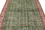 6x9 Green and Multicolor Turkish Anatolian Rug