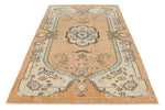 5x9 Beige and Multicolor Turkish Overdyed Rug