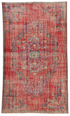 6x10 Red and Multicolor Turkish Overdyed Rug