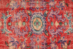 6x10 Red and Multicolor Turkish Overdyed Rug