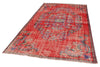 6x10 Red and Multicolor Turkish Overdyed Rug