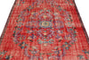 6x10 Red and Multicolor Turkish Overdyed Rug