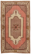 6x10 Peach and Light Brown Turkish Overdyed Rug