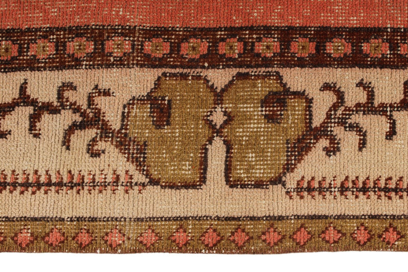 6x10 Peach and Light Brown Turkish Overdyed Rug