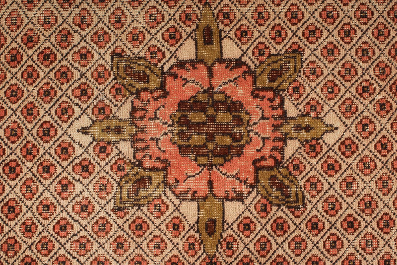 6x10 Peach and Light Brown Turkish Overdyed Rug