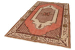 6x10 Peach and Light Brown Turkish Overdyed Rug