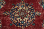 6x10 Dark Red and Multicolor Turkish Overdyed Rug