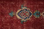 6x10 Dark Red and Multicolor Turkish Overdyed Rug