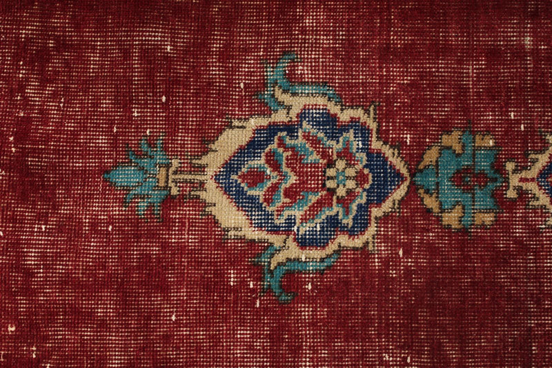 6x10 Dark Red and Multicolor Turkish Overdyed Rug