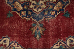 6x10 Dark Red and Multicolor Turkish Overdyed Rug