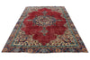 6x10 Dark Red and Multicolor Turkish Overdyed Rug