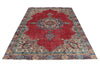 6x10 Dark Red and Multicolor Turkish Overdyed Rug