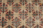 6x9 Ivory and Multicolor Turkish Anatolian Rug