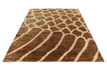 6x9 Light Brown and Ivory Modern Contemporary Rug