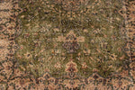 6x9 Light Olive Green and Brown Turkish Overdyed Rug