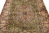 6x9 Light Olive Green and Brown Turkish Overdyed Rug