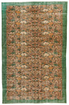 6x9 Camel and Green Turkish Anatolian Rug